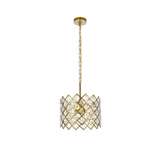 Lyla 13 inch pendant in brass