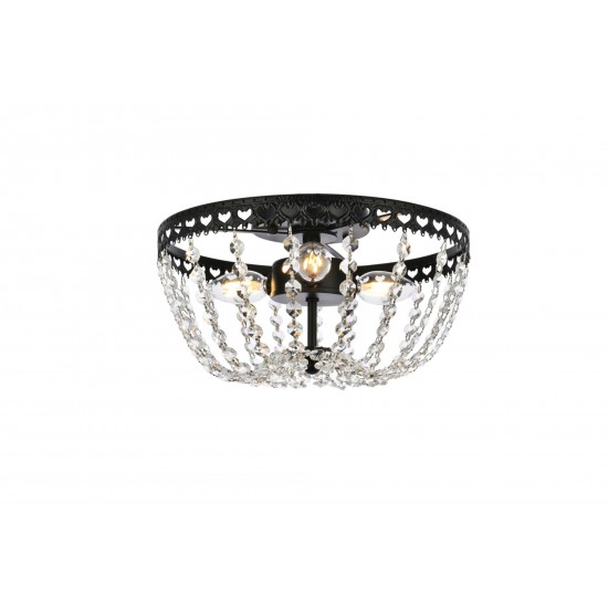 Kylie 14 inch flush mount in black