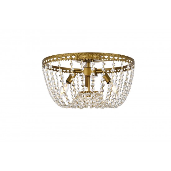 Kylie 16 inch flush mount in brass