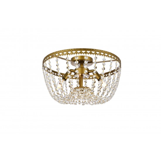 Kylie 16 inch flush mount in brass