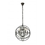 Geneva 5 light Dark Bronze Pendant Clear Royal Cut crystal