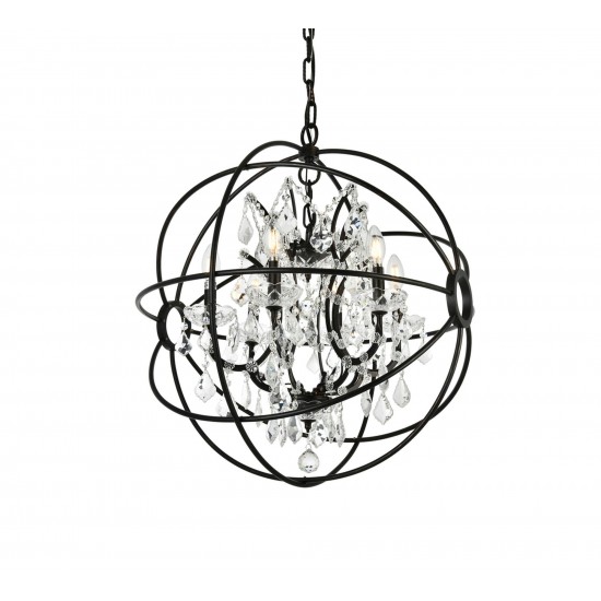 Geneva 6 light Dark Bronze Chandelier Clear Royal Cut crystal, 1130D25DB/RC