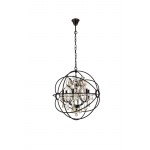 Geneva 6 light Dark Bronze Chandelier Golden Teak (Smoky), 1130D25DB-GT/RC