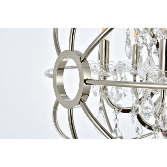 Geneva 6 light polished nickel Chandelier Clear Royal Cut crystal, 1130D25PN/RC