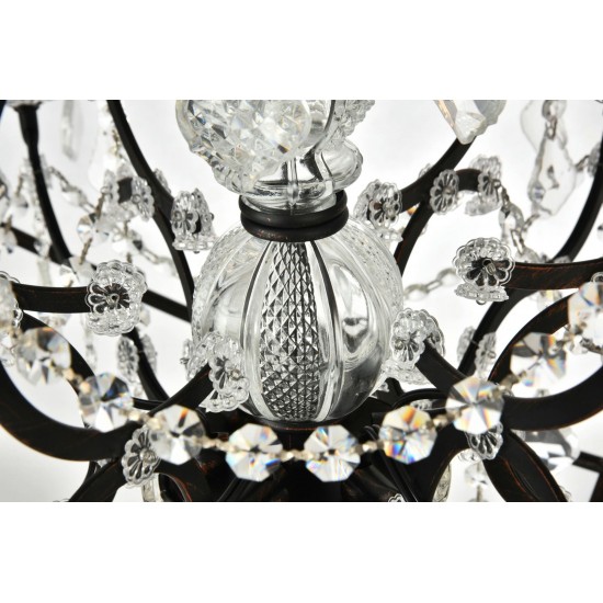 Geneva 6 light Dark Bronze Chandelier Clear Royal Cut crystal, 1130D32DB/RC