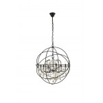 Geneva 6 light Dark Bronze Chandelier Golden Teak (Smoky), 1130D32DB-GT/RC