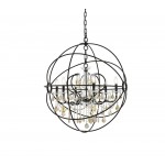 Geneva 6 light Dark Bronze Chandelier Golden Teak (Smoky), 1130D32DB-GT/RC