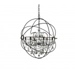 Geneva 6 light Dark Bronze Chandelier Silver Shade (Grey), 1130D32DB-SS/RC
