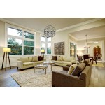 Geneva 6 light Dark Bronze Chandelier Silver Shade (Grey), 1130D32DB-SS/RC