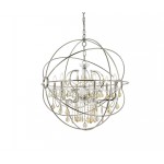 Geneva 6 light polished nickel Chandelier Golden Teak (Smoky), 1130D32PN-GT/RC