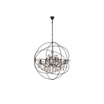 Geneva 18 light Dark Bronze Chandelier Golden Teak (Smoky) Royal Cut crystal