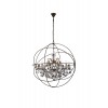 Geneva 18 light Dark Bronze Chandelier Silver Shade (Grey) Royal Cut crystal