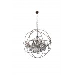 Geneva 18 light Dark Bronze Chandelier Silver Shade (Grey) Royal Cut crystal