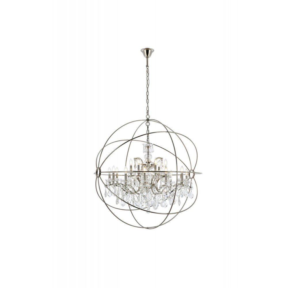 Geneva 18 light polished nickel Chandelier Clear Royal Cut crystal