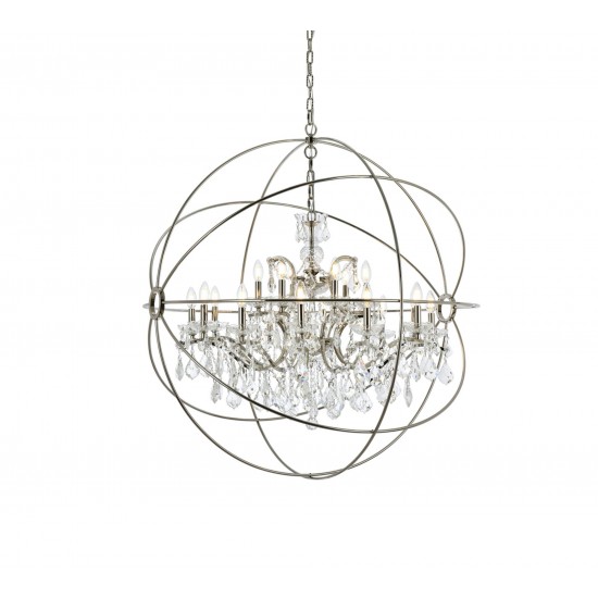 Geneva 18 light polished nickel Chandelier Clear Royal Cut crystal