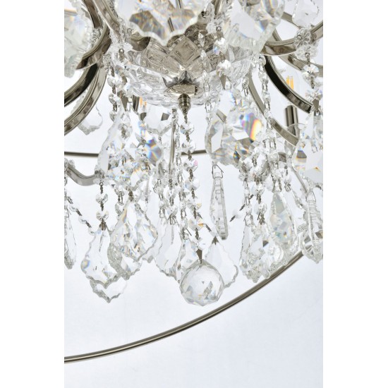 Geneva 18 light polished nickel Chandelier Clear Royal Cut crystal