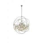 Geneva 18 light polished nickel Chandelier Golden Teak (Smoky) Royal Cut crystal