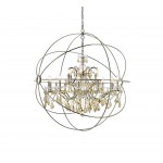 Geneva 18 light polished nickel Chandelier Golden Teak (Smoky) Royal Cut crystal