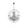 Geneva 25 light Dark Bronze Chandelier Silver Shade (Grey) Royal Cut crystal