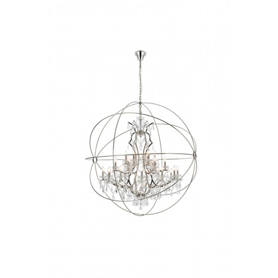 Geneva 25 light polished nickel Chandelier Clear Royal Cut crystal