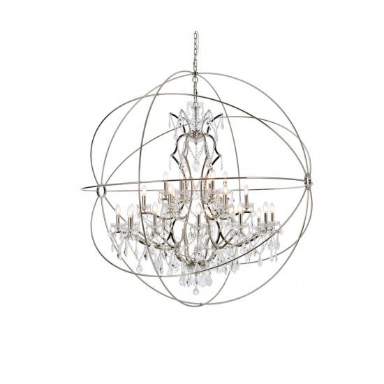 Geneva 25 light polished nickel Chandelier Clear Royal Cut crystal