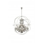 Geneva 25 light polished nickel Chandelier Silver Shade (Grey) Royal Cut crystal