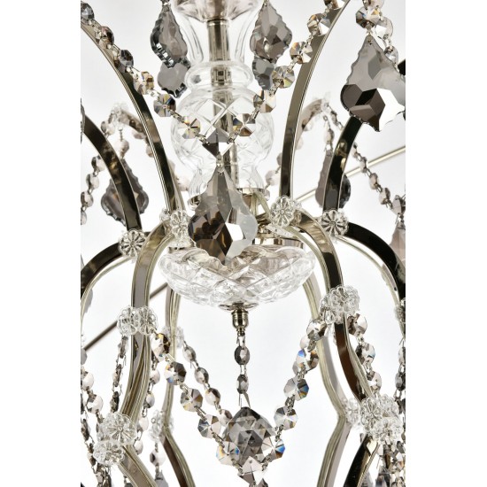 Geneva 25 light polished nickel Chandelier Silver Shade (Grey) Royal Cut crystal