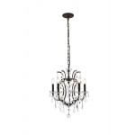 Elena 5 light Rustic Intent Pendant clear Royal Cut crystal