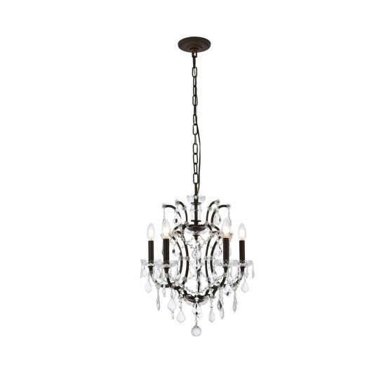 Elena 5 light Rustic Intent Pendant clear Royal Cut crystal