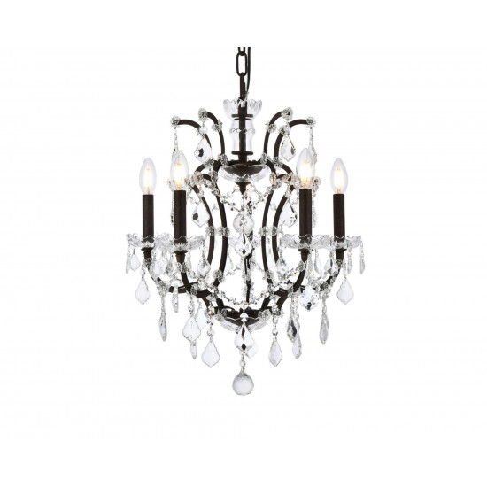 Elena 5 light Rustic Intent Pendant clear Royal Cut crystal