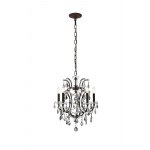 Elena 5 light Rustic Intent Pendant Silver Shade (Grey) Royal Cut crystal