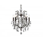 Elena 5 light Rustic Intent Pendant Silver Shade (Grey) Royal Cut crystal