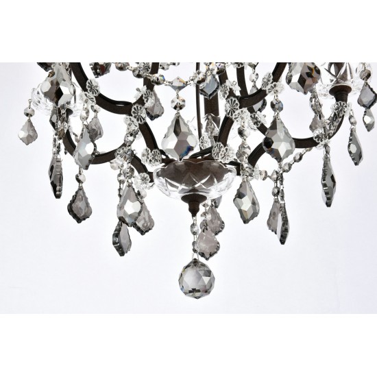 Elena 5 light Rustic Intent Pendant Silver Shade (Grey) Royal Cut crystal