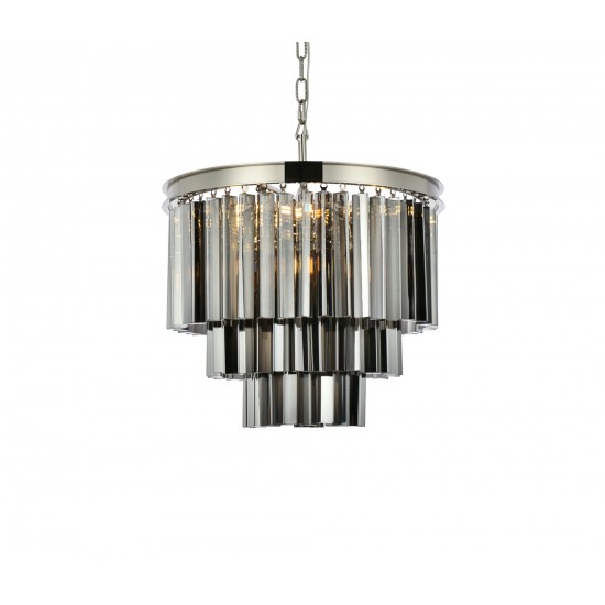 Sydney 9 light polished nickel Chandelier Silver Shade (Grey), 1201D20PN-SS/RC