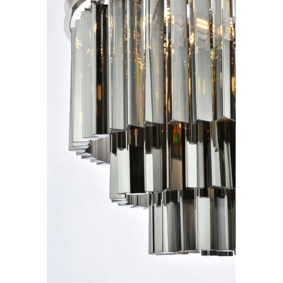 Sydney 9 light polished nickel Chandelier Silver Shade (Grey), 1201D20PN-SS/RC