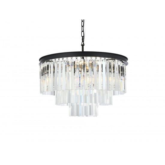 Sydney 9 light Matte Black Chandelier Clear Royal Cut Crystal, 1201D26MB/RC