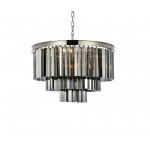 Sydney 9 light polished nickel Chandelier Silver Shade (Grey), 1201D26PN-SS/RC