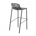 LeisureMod Devon Mid-Century Modern Aluminum Bar Stool, Black