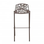 LeisureMod Devon Mid-Century Modern Aluminum Bar Stool, Brown