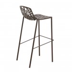 LeisureMod Devon Mid-Century Modern Aluminum Bar Stool, Brown