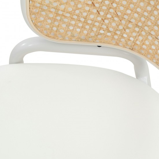 Leisuremod Ervilla Modern Dining Chair with Steel Legs, Set of 4, White