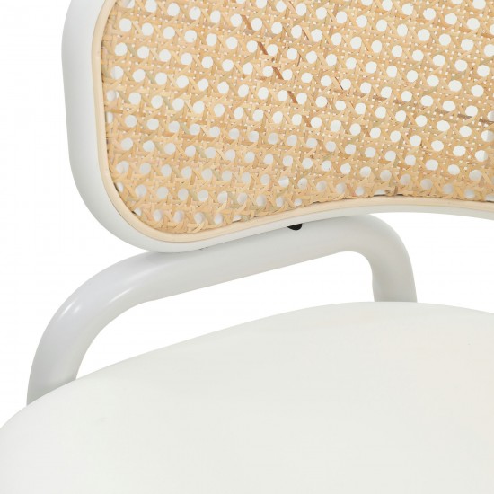 Leisuremod Ervilla Modern Dining Chair with Steel Legs, Set of 4, White