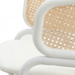Leisuremod Ervilla Modern Dining Chair with Steel Legs, Set of 4, White