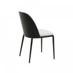 LeisureMod Tule Mid-Century Dining Side Chair Set of 4, Black/Platinum Blue