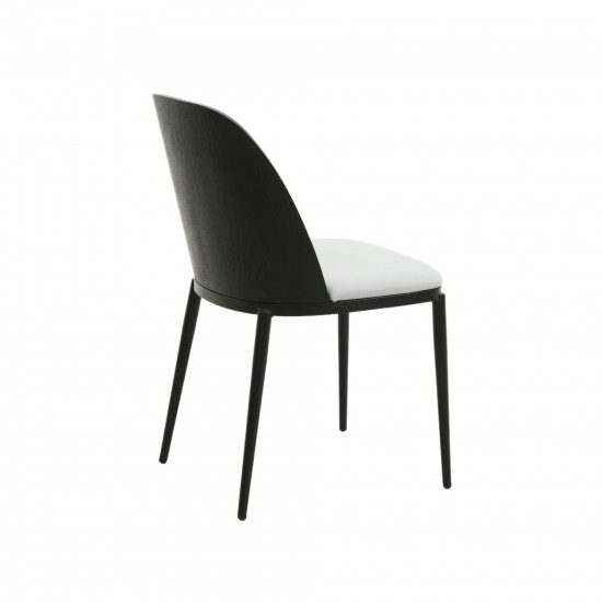 LeisureMod Tule Mid-Century Dining Side Chair Set of 4, Black/Platinum Blue