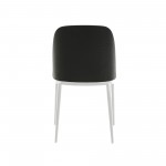 LeisureMod Tule Mid-Century Modern Dining Side Chair, Black/Charcoal