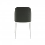 LeisureMod Tule Mid-Century Modern Dining Side Chair, Black/White