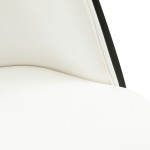 LeisureMod Tule Mid-Century Modern Dining Side Chair, Black/White