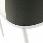 LeisureMod Tule Mid-Century Modern Dining Side Chair, Black/White