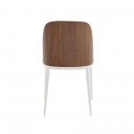 LeisureMod Tule Mid-Century Modern Dining Side Chair, Walnut/Light Brown